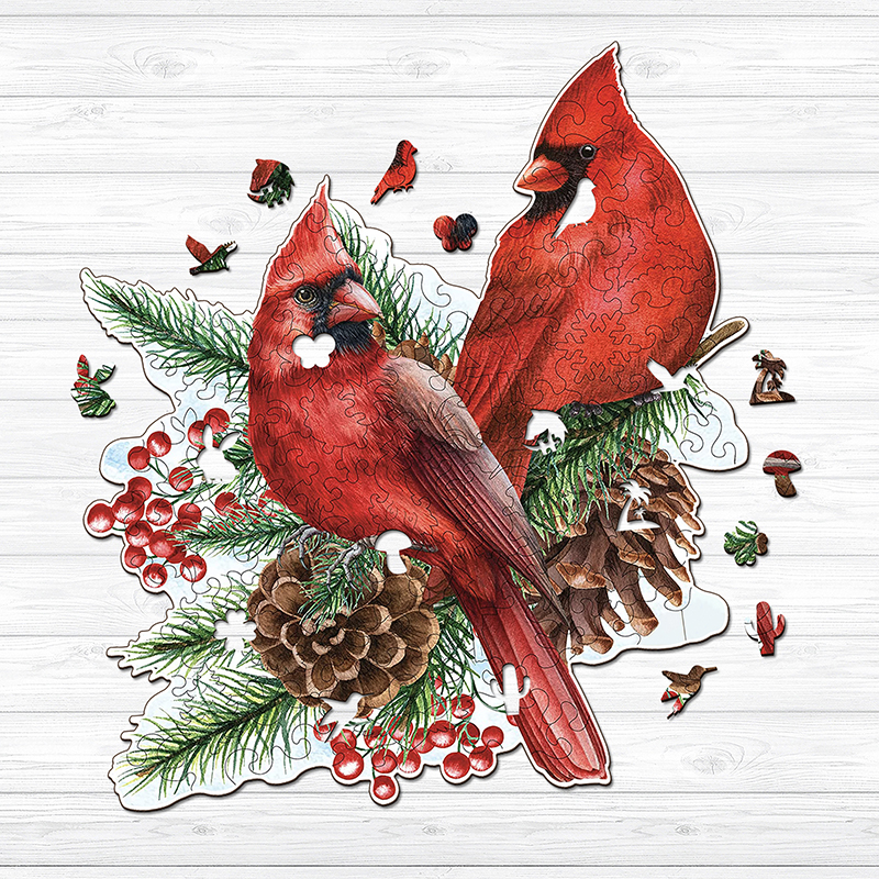Cardinal Bird Wooden Jigsaw Puzzle - aimpuzzle