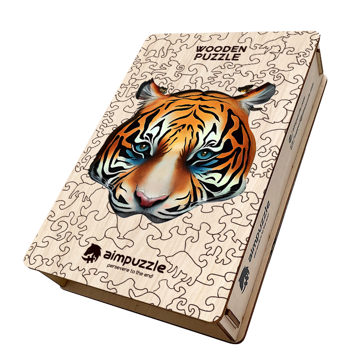 Brave Eyed Tiger Wooden Jigsaw Puzzle - aimpuzzle