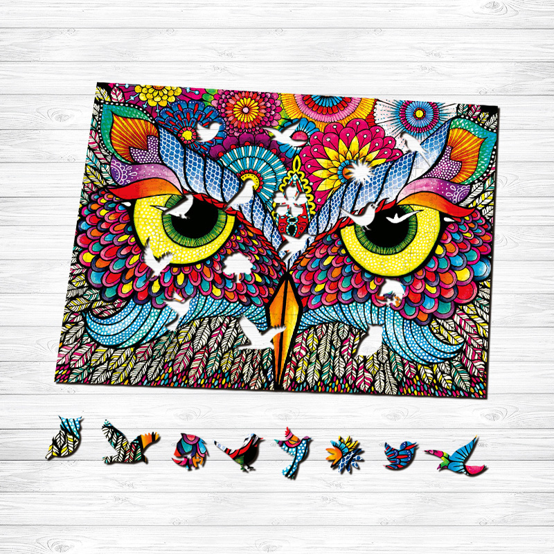 Owl's Eye Wooden Jigsaw Puzzle - aimpuzzle