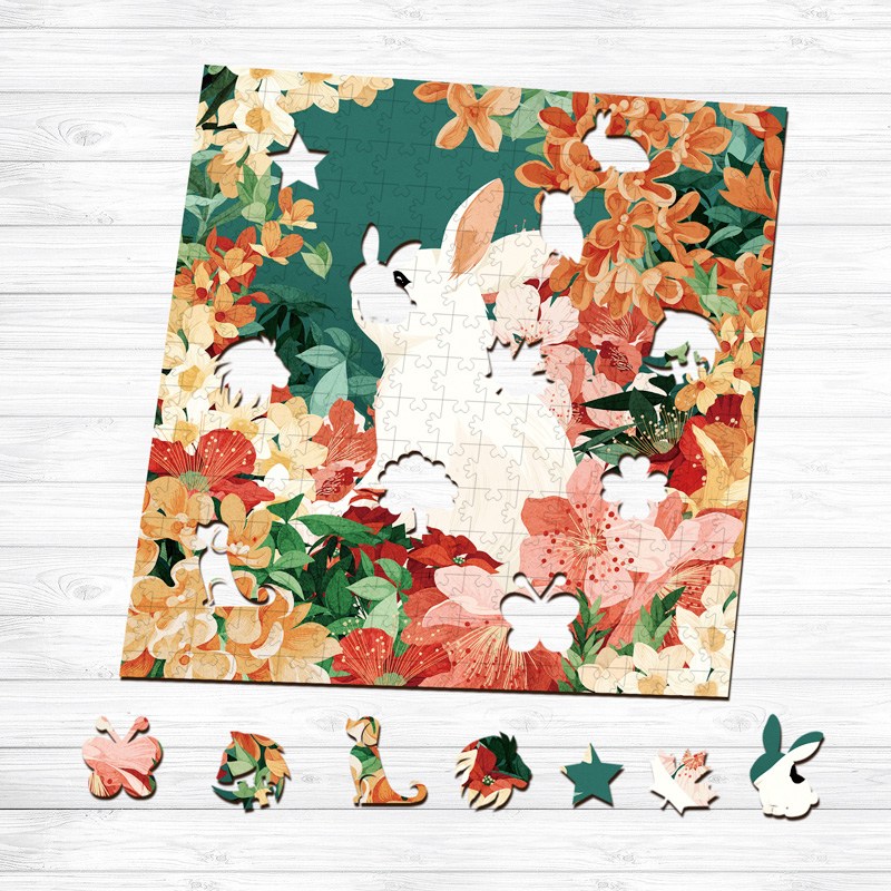 Cute Bunny Wooden Jigsaw Puzzle - aimpuzzle