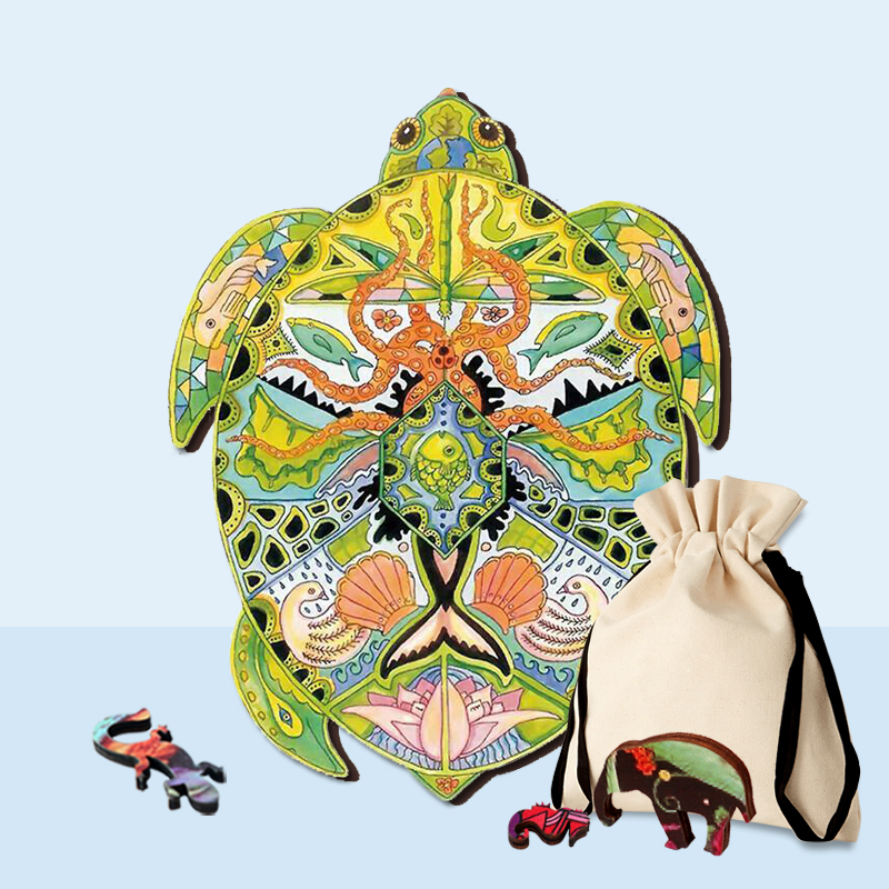 Green Turtle Wooden Jigsaw Puzzle - aimpuzzle