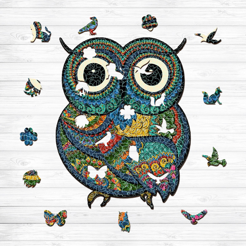 Cute Owl Wooden Jigsaw Puzzle - aimpuzzle