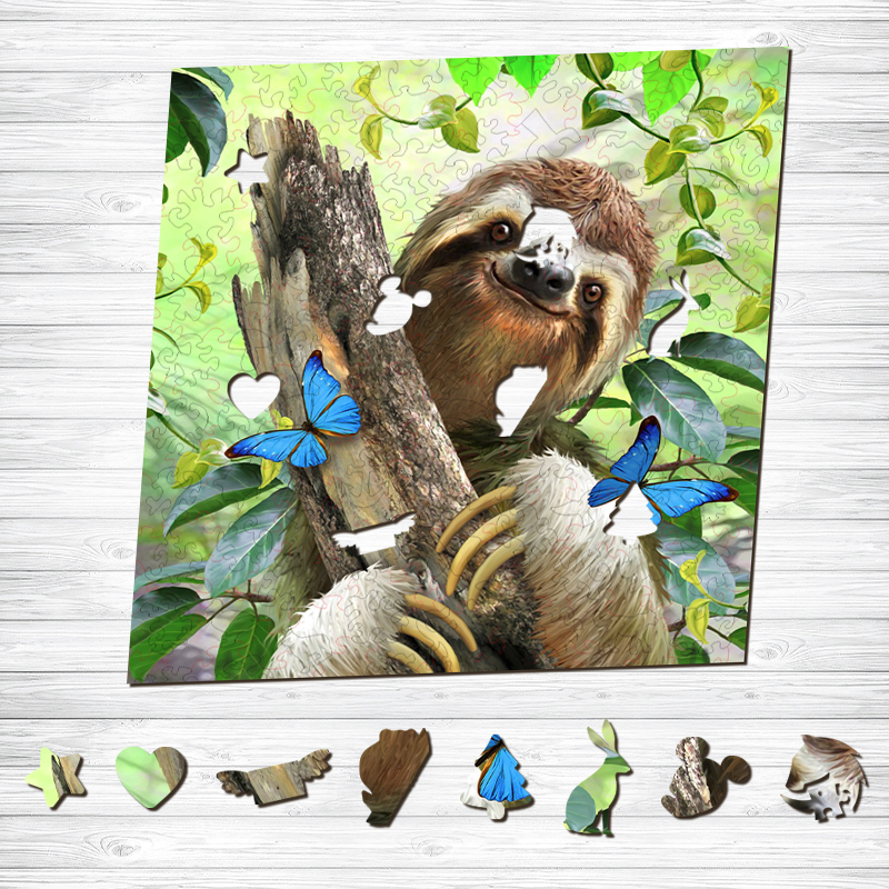 Cute Sloth Wooden Jigsaw Puzzle - aimpuzzle