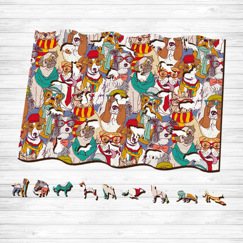 Mr. Dogs Wooden Jigsaw Puzzle - aimpuzzle