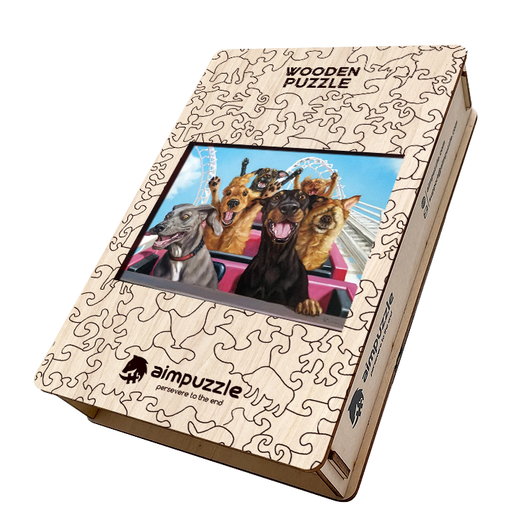 Roller Coaster Dogs Wooden Jigsaw Puzzle - aimpuzzle