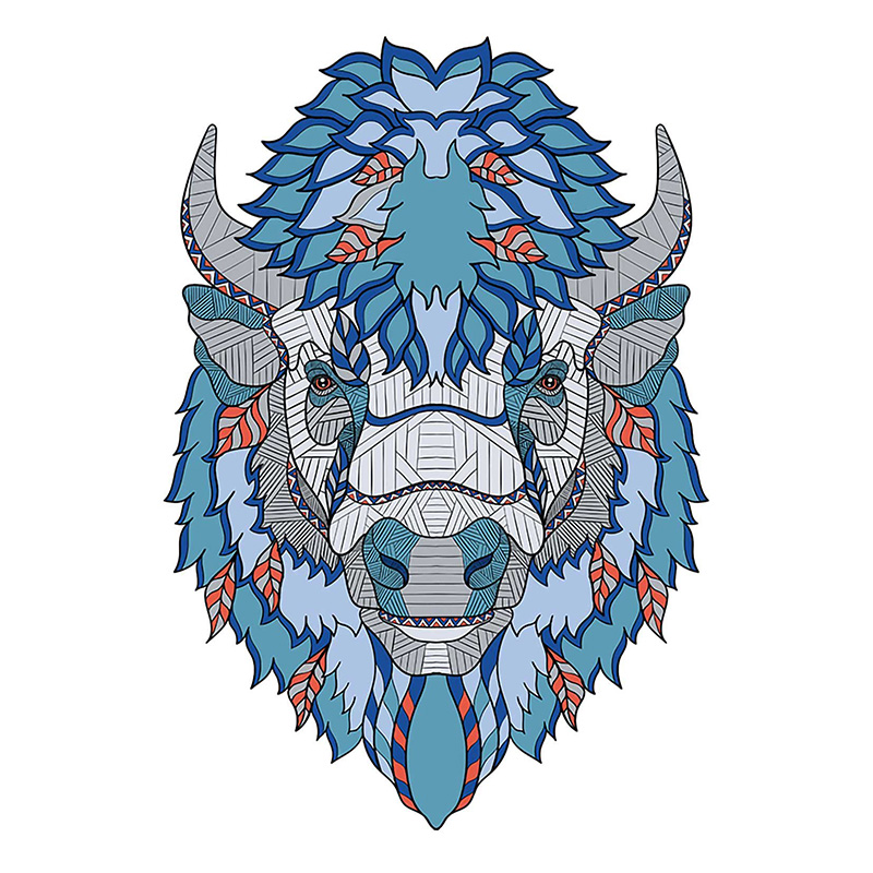 Blue Bull Wooden Jigsaw Puzzle - aimpuzzle