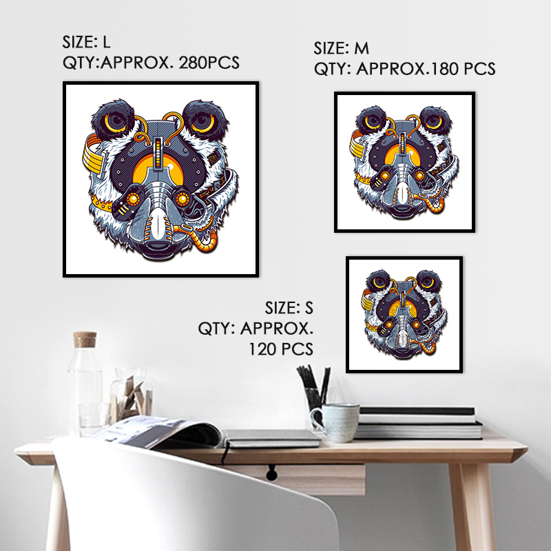 Machine Style Panda Wooden Jigsaw Puzzle - aimpuzzle