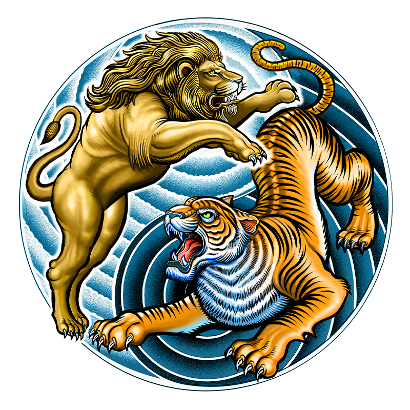 Lion and Tiger Wooden Jigsaw Puzzle - aimpuzzle