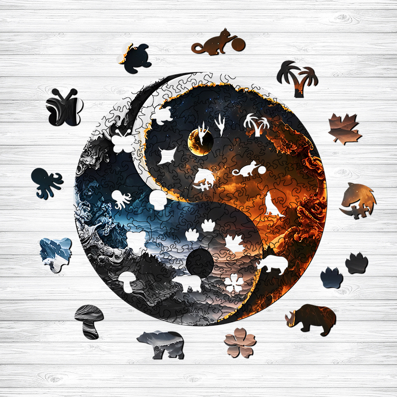Planet Of Darkness Yin Yang Wooden Jigsaw Puzzle - aimpuzzle
