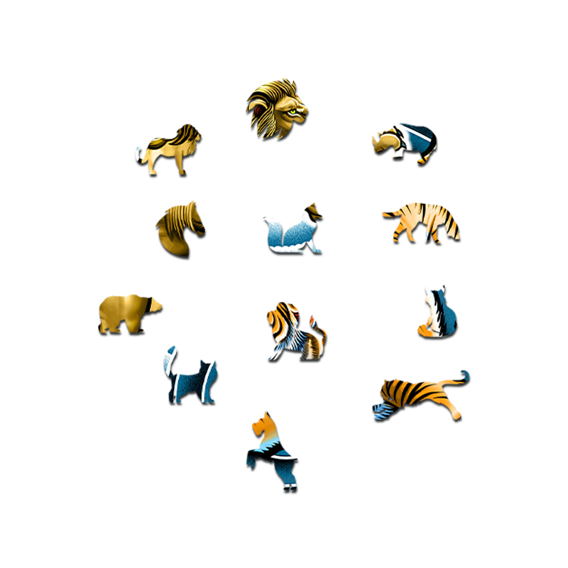 Lion and Tiger Wooden Jigsaw Puzzle - aimpuzzle