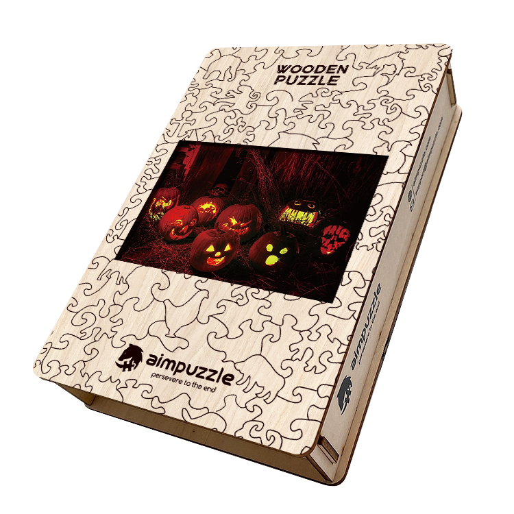 Halloween Pumpkin Lamp Wooden Jigsaw Puzzle - aimpuzzle