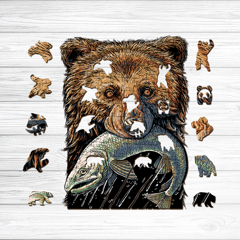 Brown Bear Wooden Jigsaw Puzzle - aimpuzzle