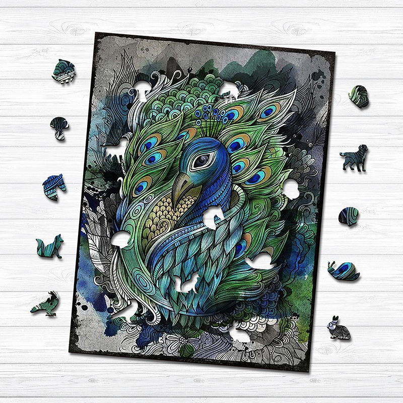 Peacock Wooden Jigsaw Puzzle - aimpuzzle
