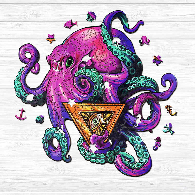 Purple Octopus Wooden Jigsaw Puzzle - aimpuzzle