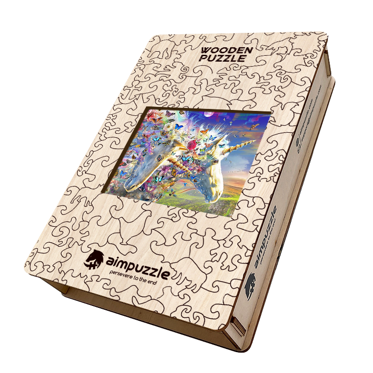 Unicorns and Butterflies Wooden Jigsaw Puzzle - aimpuzzle
