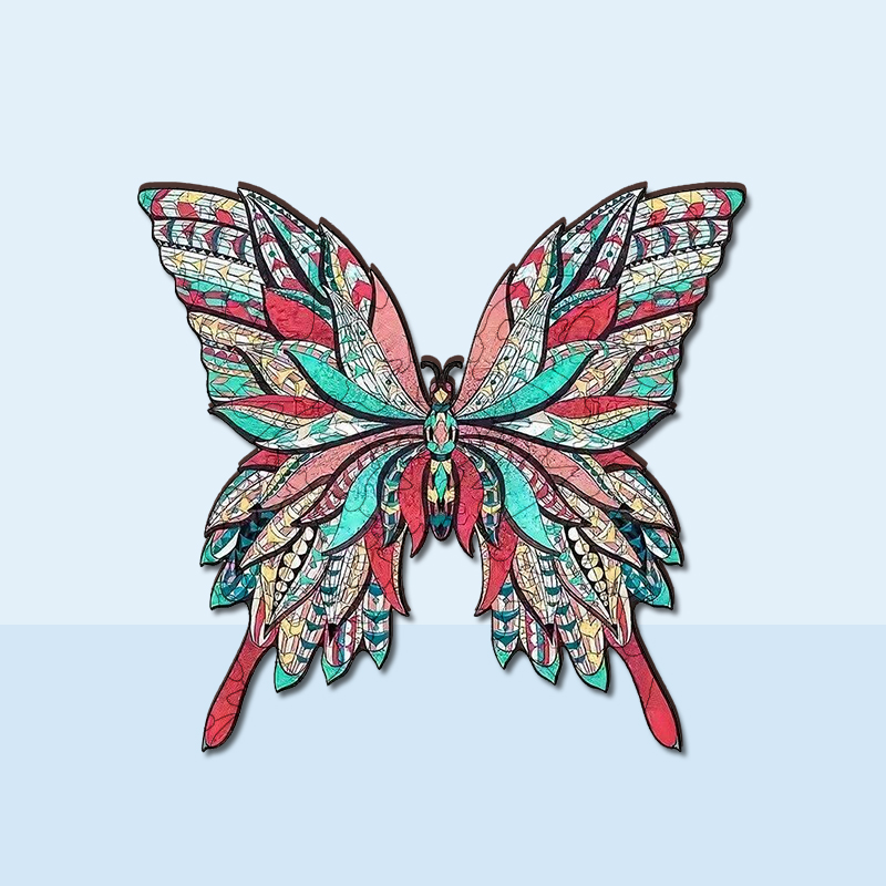 Red butterfly Wooden Jigsaw Puzzle - aimpuzzle