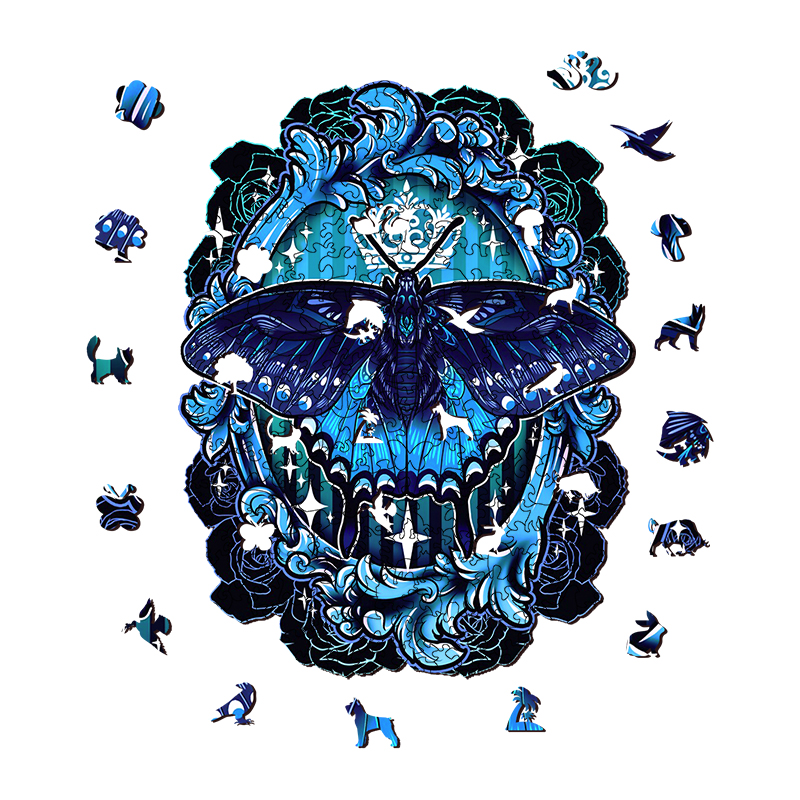 Blue Butterfly Wooden Jigsaw Puzzle - aimpuzzle