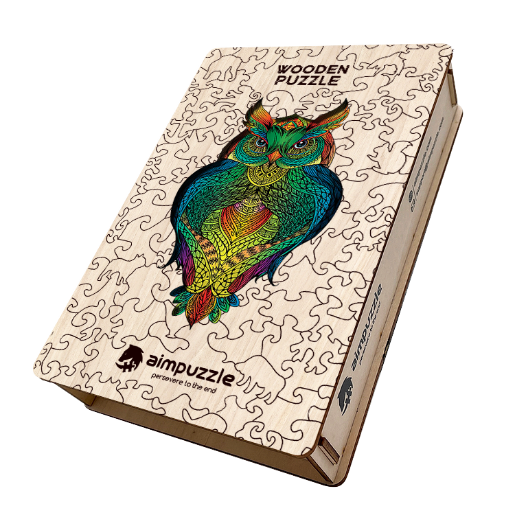 Master Green Owl Wooden Jigsaw Puzzle - aimpuzzle