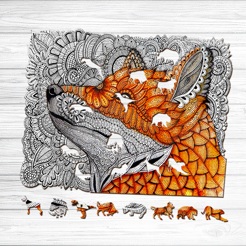 Fox Painting Wooden Jigsaw Puzzle - aimpuzzle