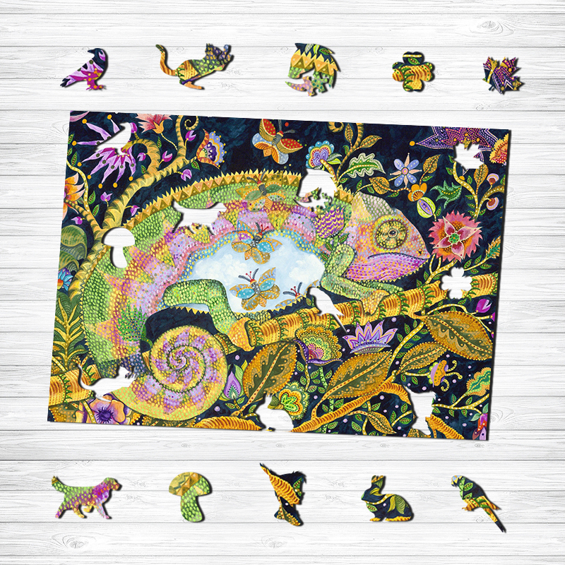 Chameleon Wooden Jigsaw Puzzle - aimpuzzle