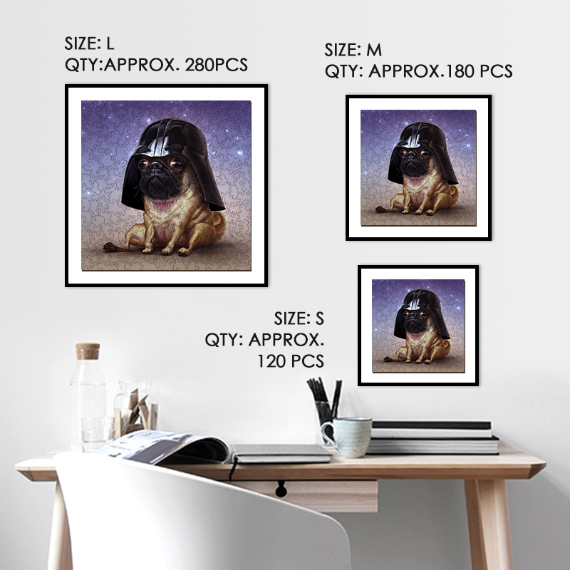 Black Samurai Bulldog Dog Wooden Jigsaw Puzzle - aimpuzzle