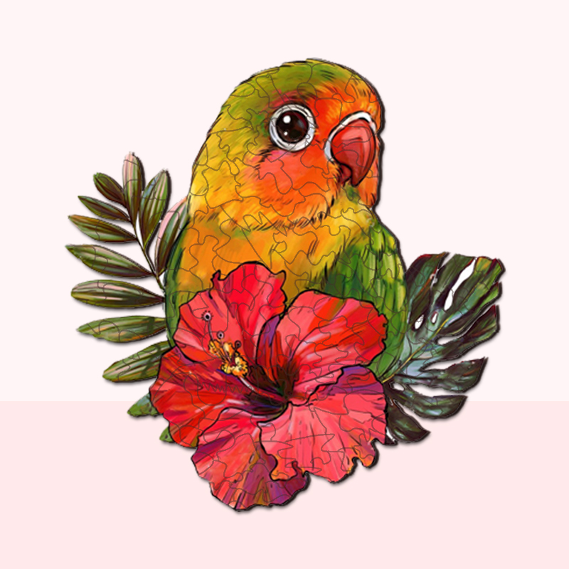 Parrot & Flower Wooden Jigsaw Puzzle - aimpuzzle