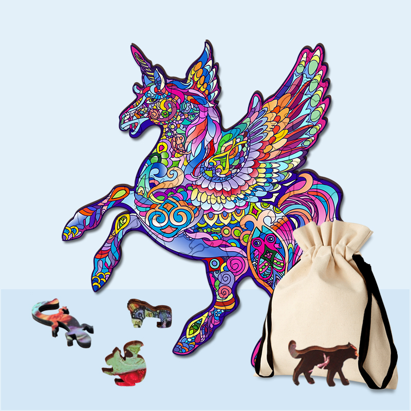 Leaping Unicorn Wooden Jigsaw Puzzle - aimpuzzle