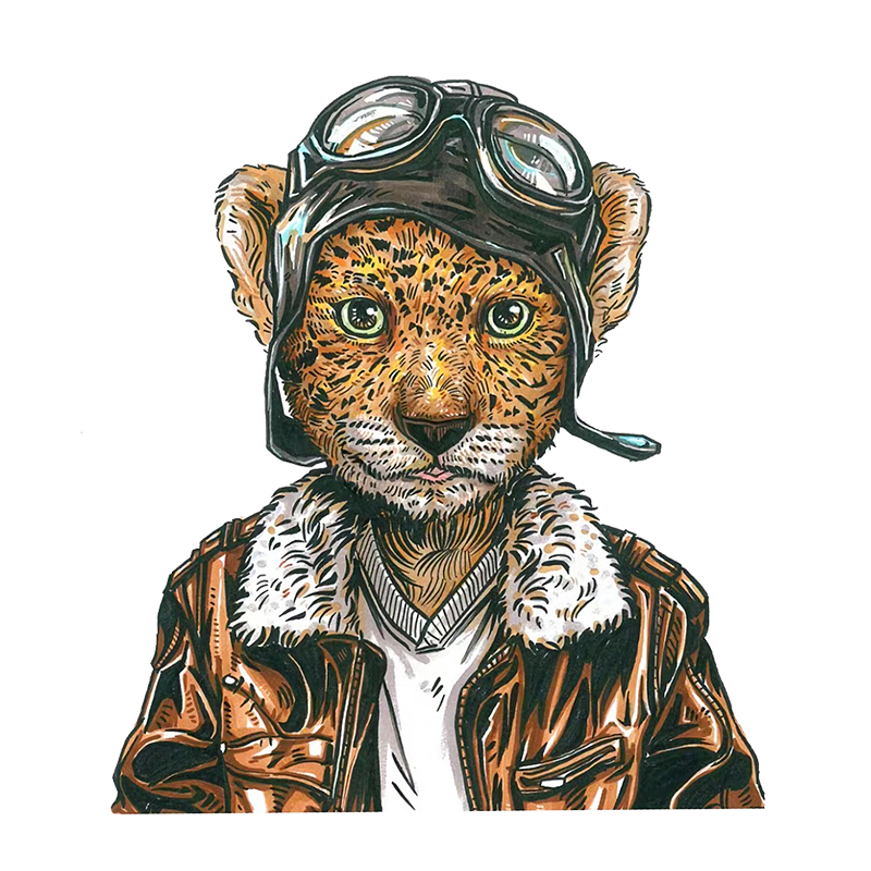 The Pilot Tiger Wooden Jigsaw Puzzle - aimpuzzle