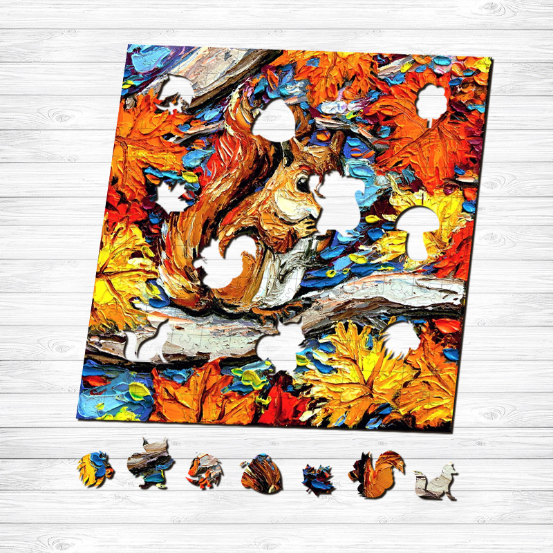Van Gogh Squirrel Wooden Jigsaw Puzzle - aimpuzzle
