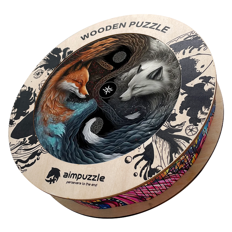 Yin Yang Fox Wooden Jigsaw Puzzle - aimpuzzle