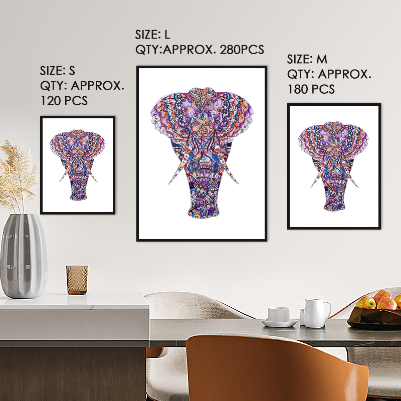 Purple Elephant Wooden Jigsaw Puzzle - aimpuzzle