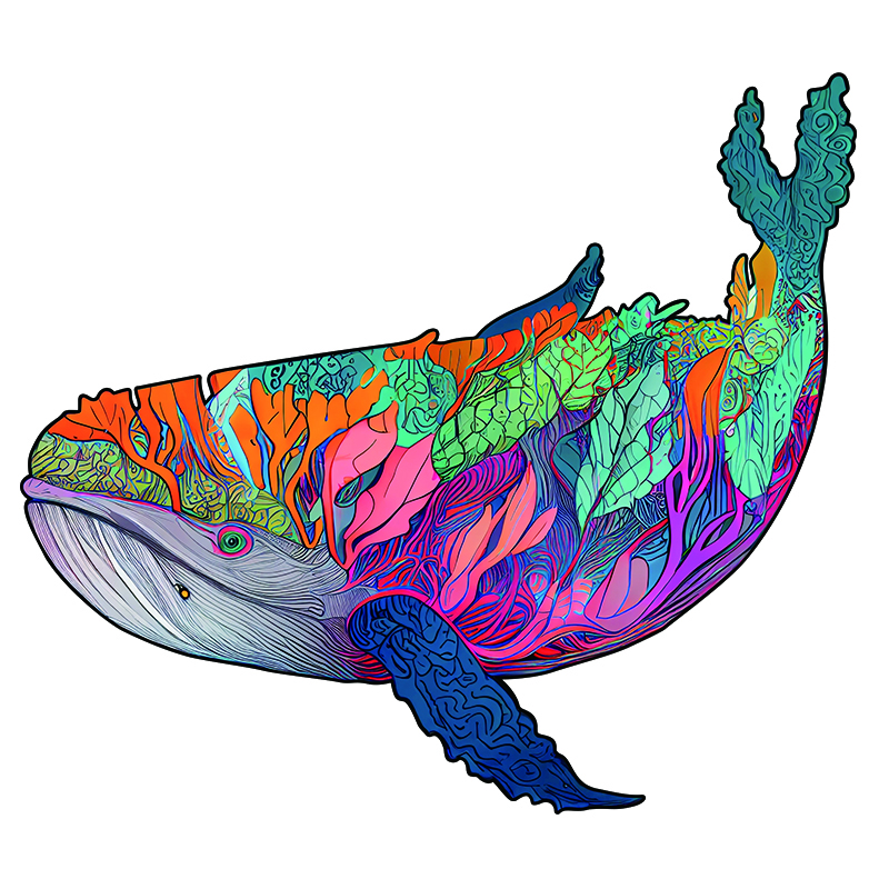 Charming Whale Wooden Jigsaw Puzzle - aimpuzzle