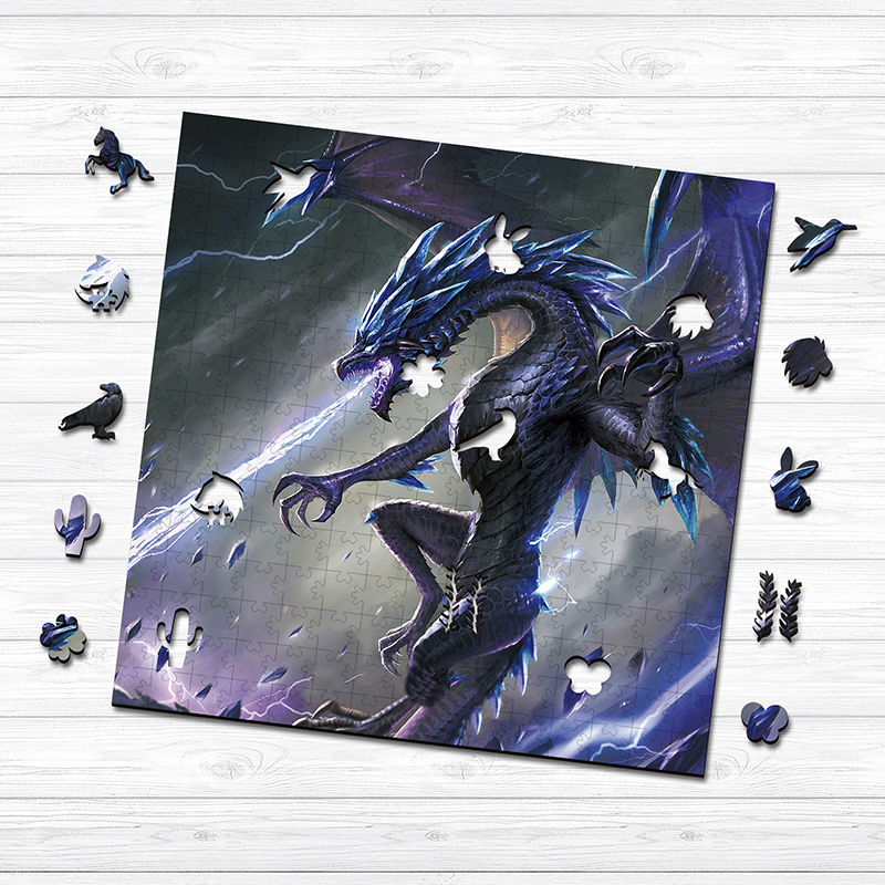 Bnrontosaurus  Lightning Dragon Wooden Jigsaw Puzzle - aimpuzzle