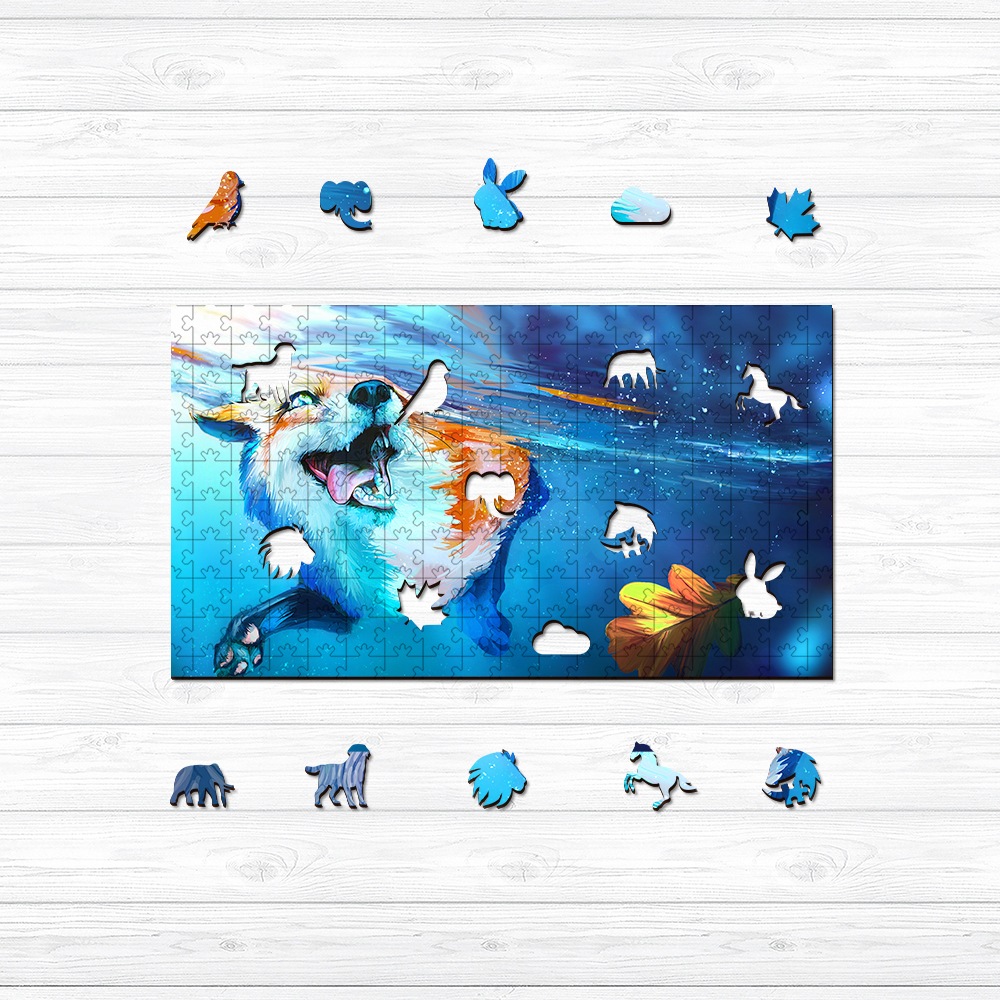 Underwater Fox Wooden Jigsaw Puzzle - aimpuzzle