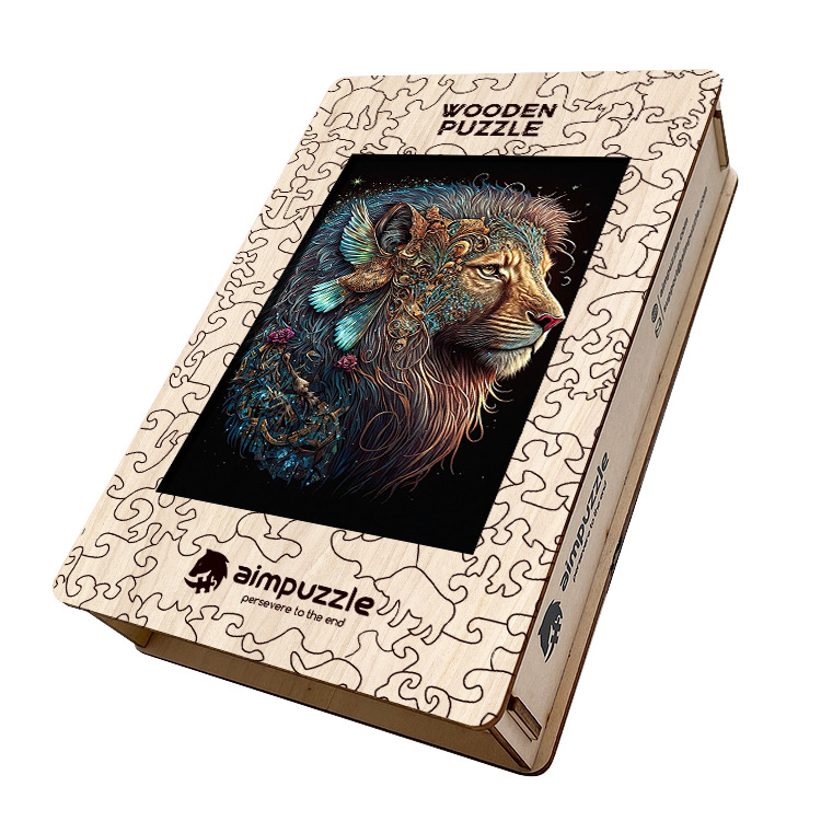 Mighty Lion Wooden Jigsaw Puzzle - aimpuzzle