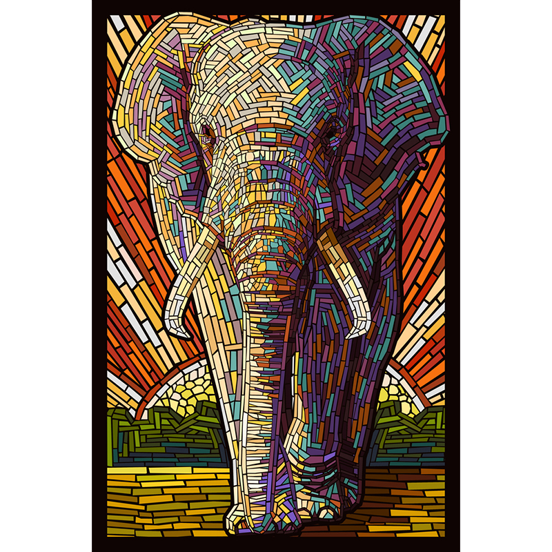 African Elephant Art Wooden Jigsaw Puzzle - aimpuzzle