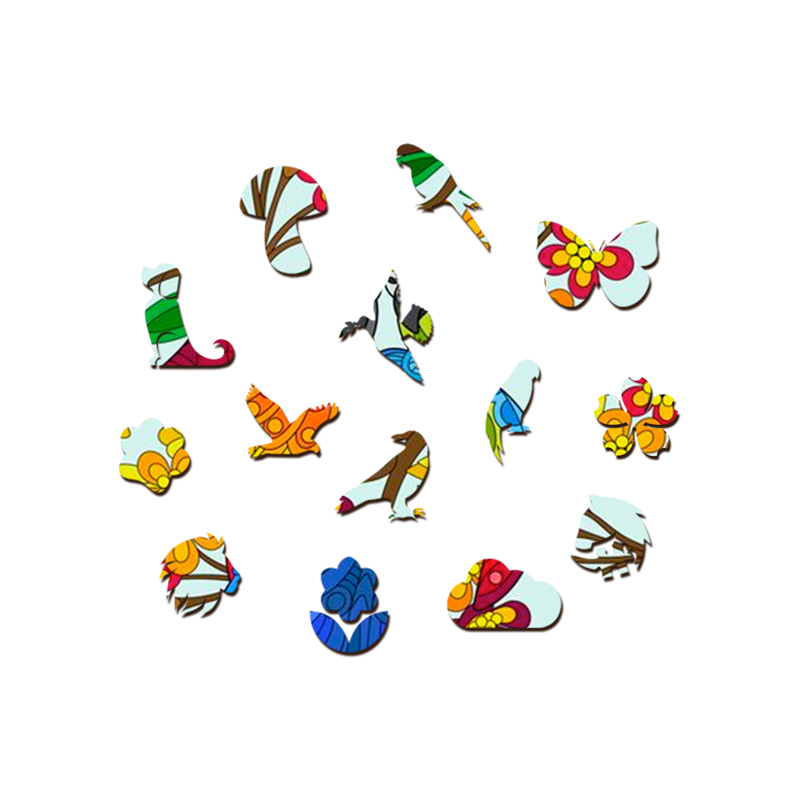 Couple Parrots Wooden Jigsaw Puzzle - aimpuzzle