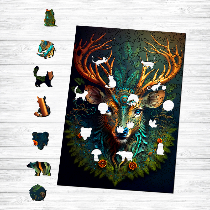 Deer Forest Wooden Jigsaw Puzzle - aimpuzzle