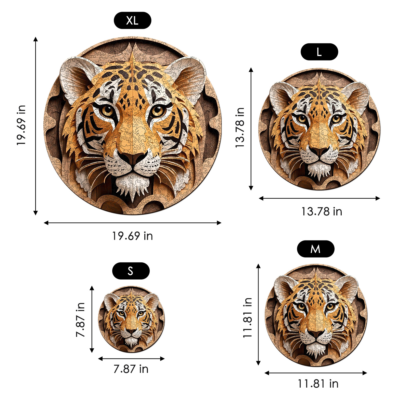 Tiger 3D Vision Wooden Jigsaw Puzzle - aimpuzzle