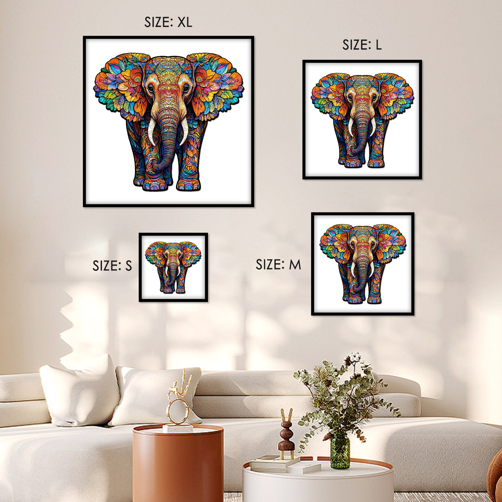 Elephant 3D Vision Wooden Jigsaw Puzzle - aimpuzzle