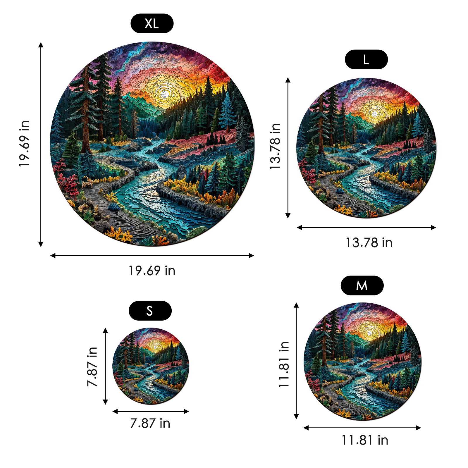 Sunrise Over the Mountains 3D Vision Wooden Jigsaw Puzzle - aimpuzzle